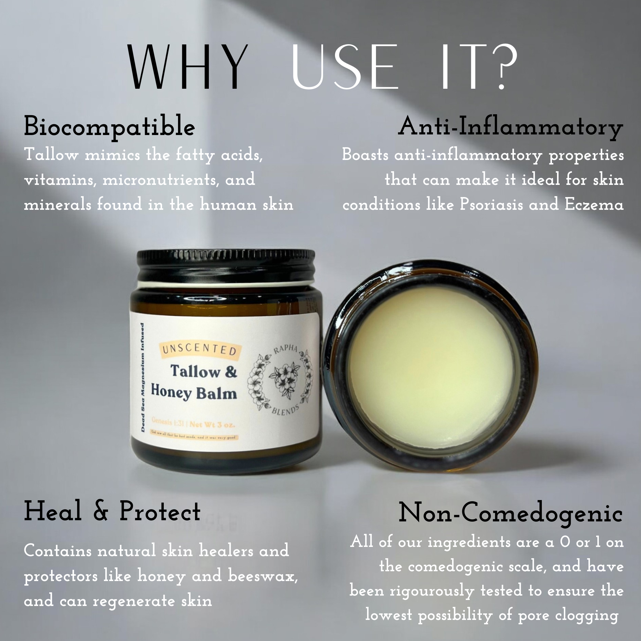 Magnesium Infused Tallow + Honey Balm